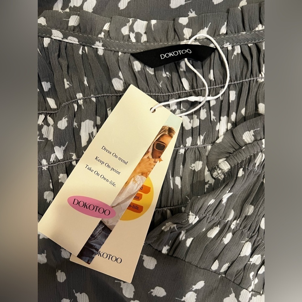 Dokotoo Womens Ladies Summer Tops V Neck Chiffon Med - Picture 6 of 7